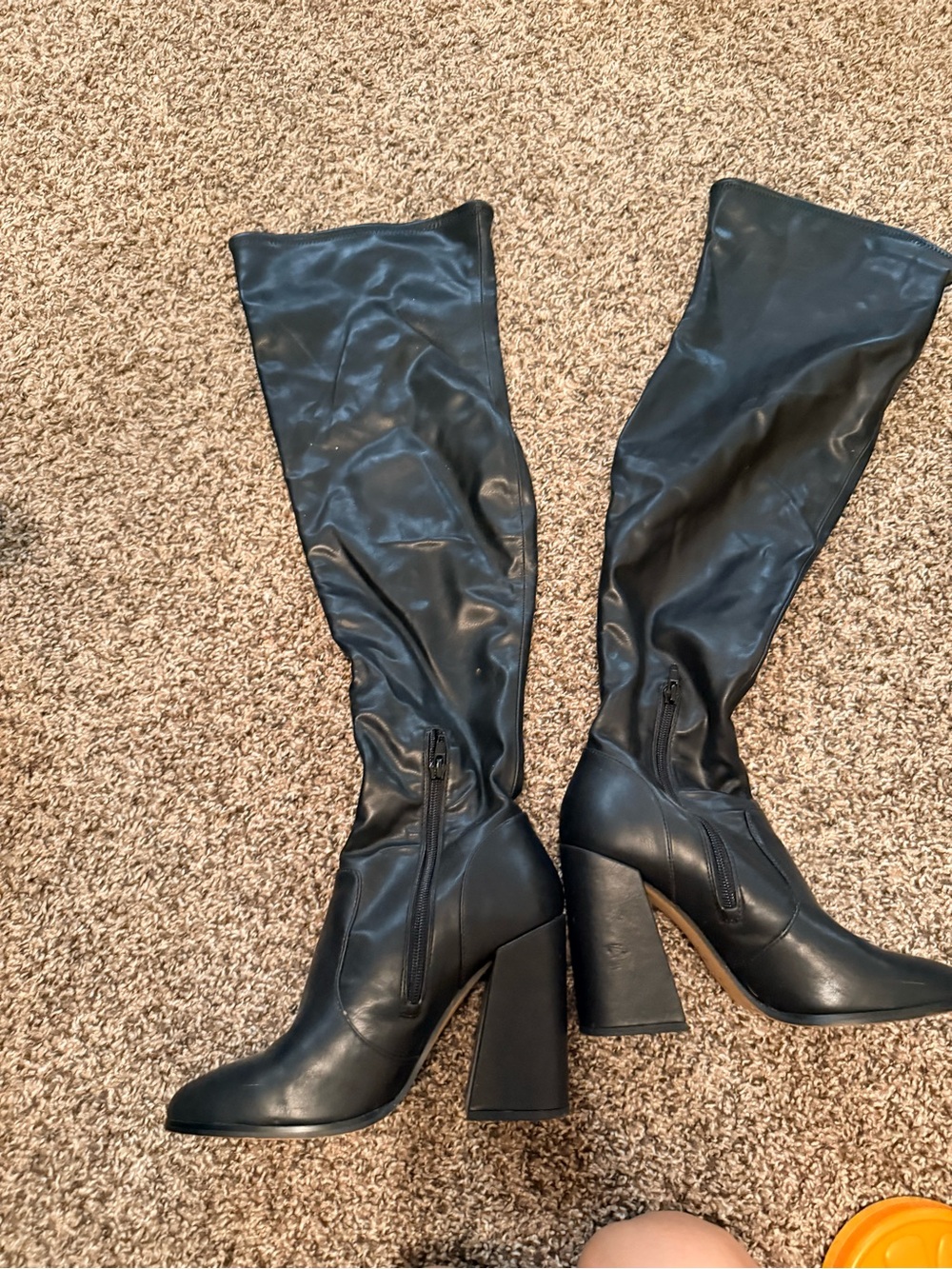 Jessica Simpson Black Over-the-Knee Block Heel Boots - Picture 3 of 5